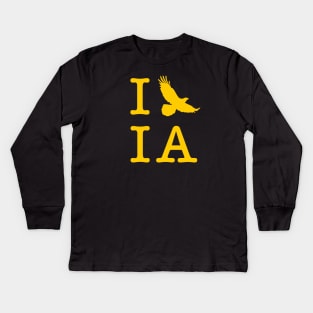 I Hawk Iowa (Gold Lettering) Kids Long Sleeve T-Shirt